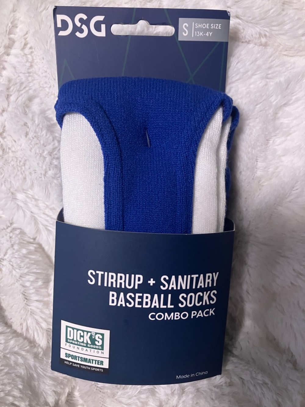 DSG Blue & White Stirrup Baseball Athletic Socks - Combo Pack